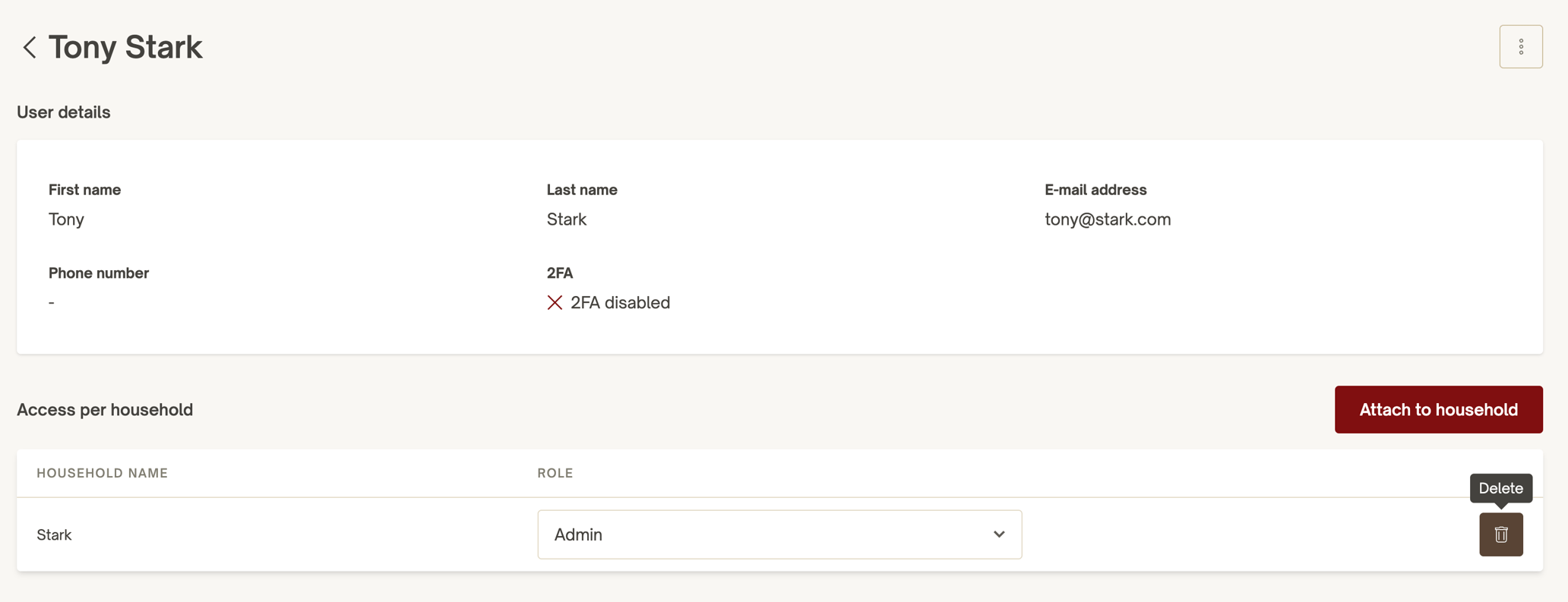How do I revoke access or remove a user from the account?